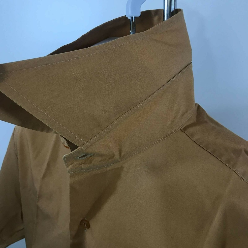 1970's Vintage Marlboro Mens Button Front Shirt Brown‎ Short Sleeve Pocket M - Picture 3 of 12